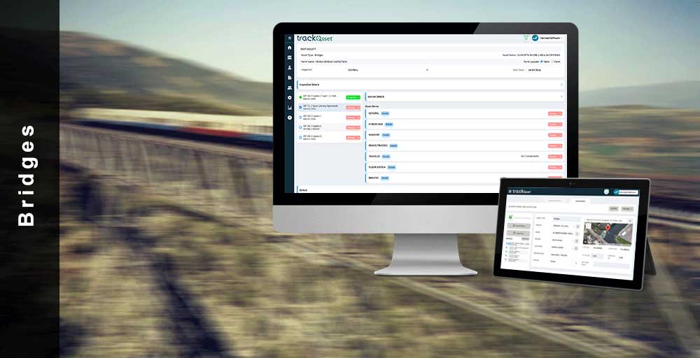 The railroad asset management application is able to inspect bridges and their components to make it easier for inspectors to go through and complete inspections